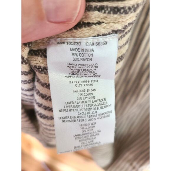 Current/Elliott Striped Peasant Cottagecore Sz 3 (LARGE) Blouse Top Long Sleeve - Picture 4 of 6